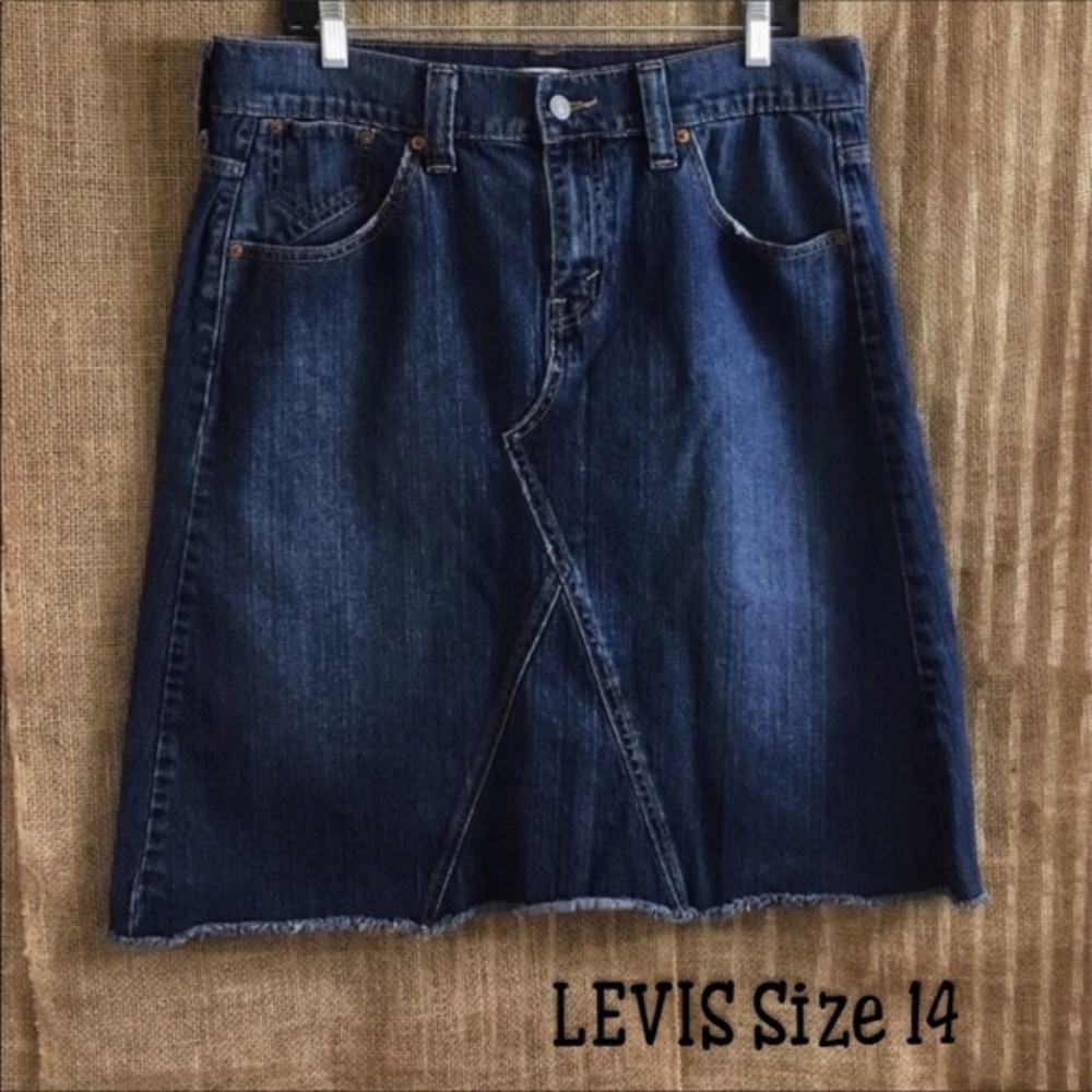 Levi’s Denim Midi A-Line Skirt Sz 14